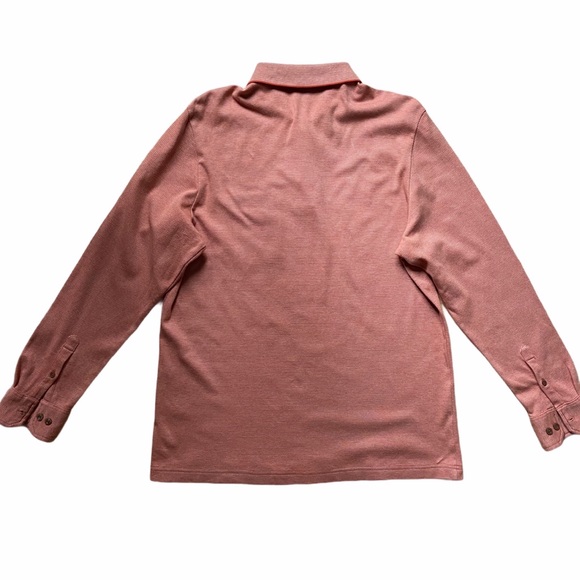 Men’s Rust Long Sleeves Polo Shirt Sweater Large - Picture 2 of 12